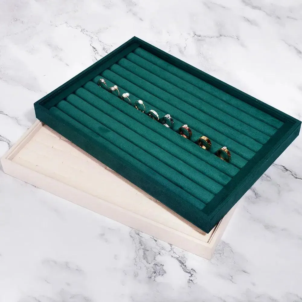 1 Pc Velvet Jewelry Storage Tray Ring Earring Display Box Brooch Handicraft Classification Organizer Exquisite Tray Case