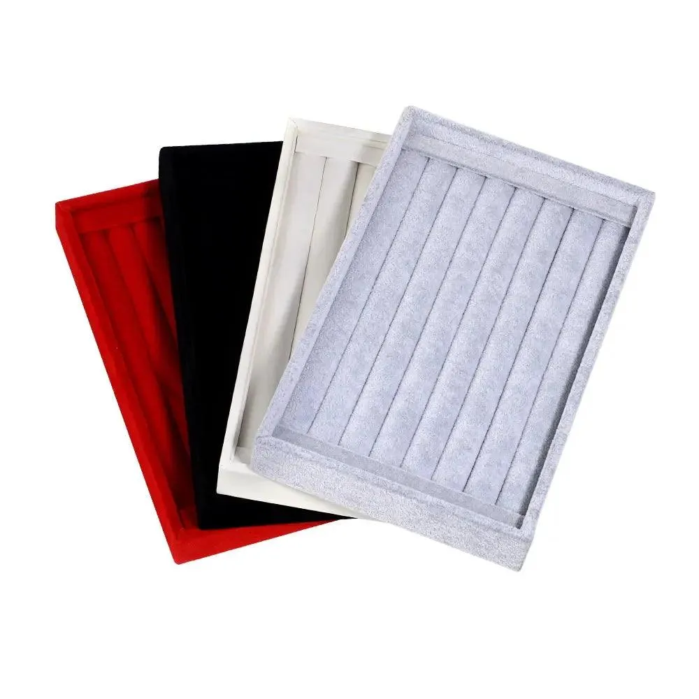 1 Pc Velvet Jewelry Storage Tray Ring Earring Display Box Brooch Handicraft Classification Organizer Exquisite Tray Case