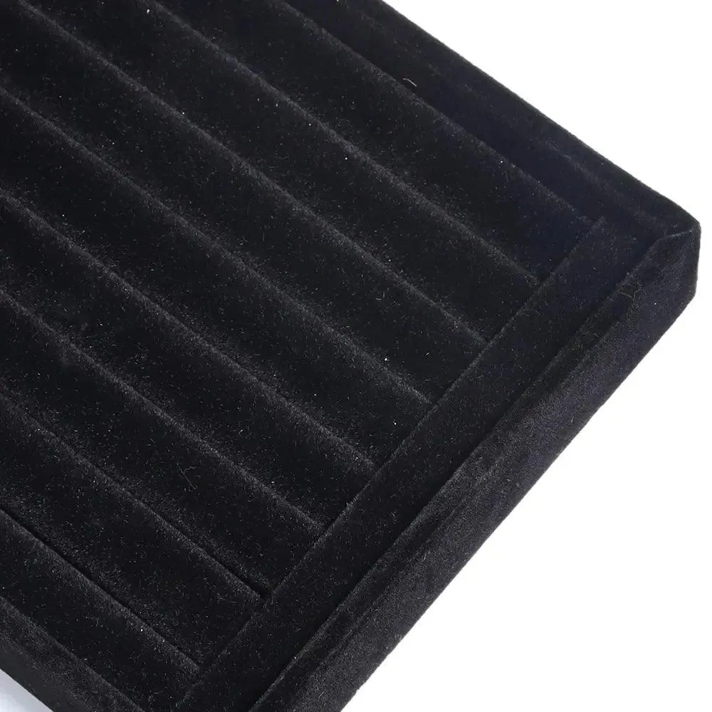 1 Pc Velvet Jewelry Storage Tray Ring Earring Display Box Brooch Handicraft Classification Organizer Exquisite Tray Case