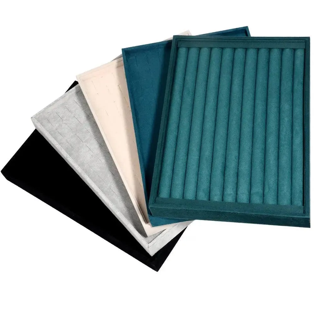 1 Pc Velvet Jewelry Storage Tray Ring Earring Display Box Brooch Handicraft Classification Organizer Exquisite Tray Case