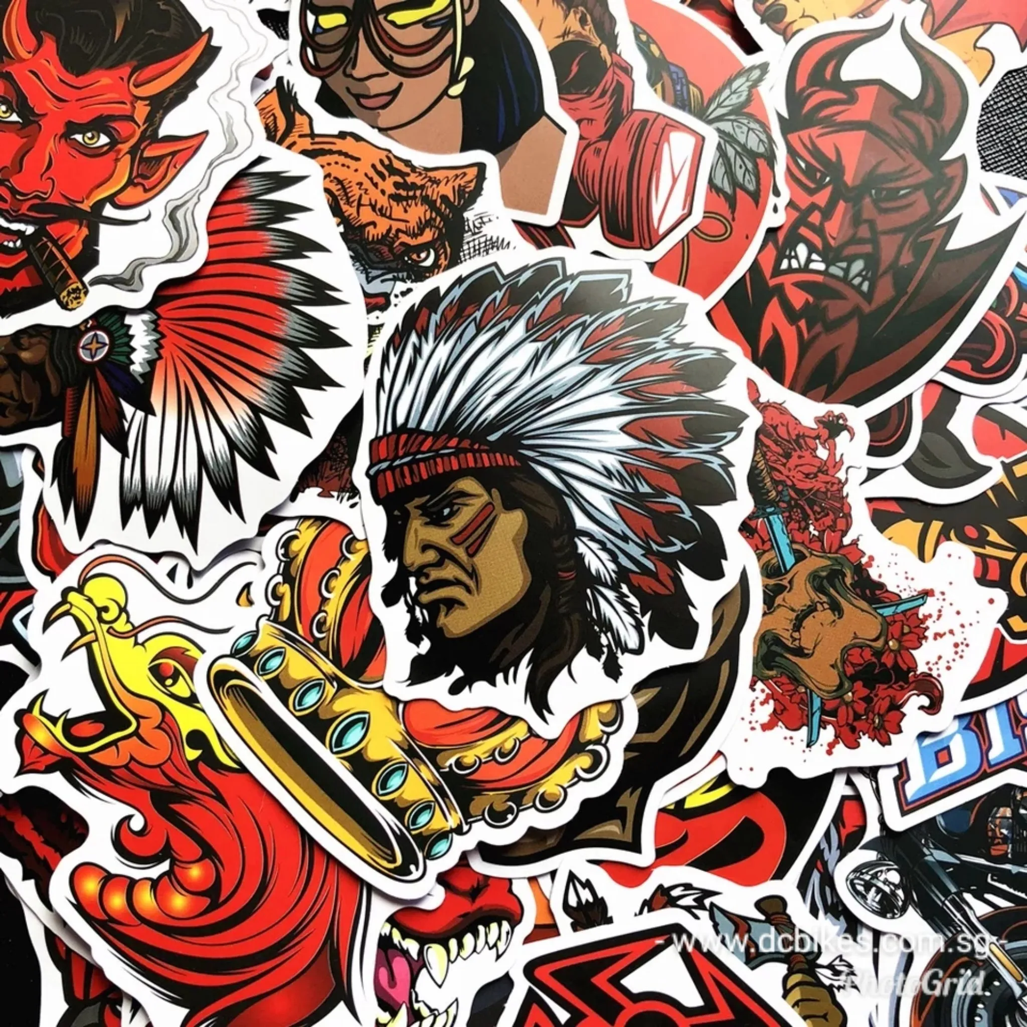 100 pieces Red Devils DIY Colour Random Sticker Bomb Decals