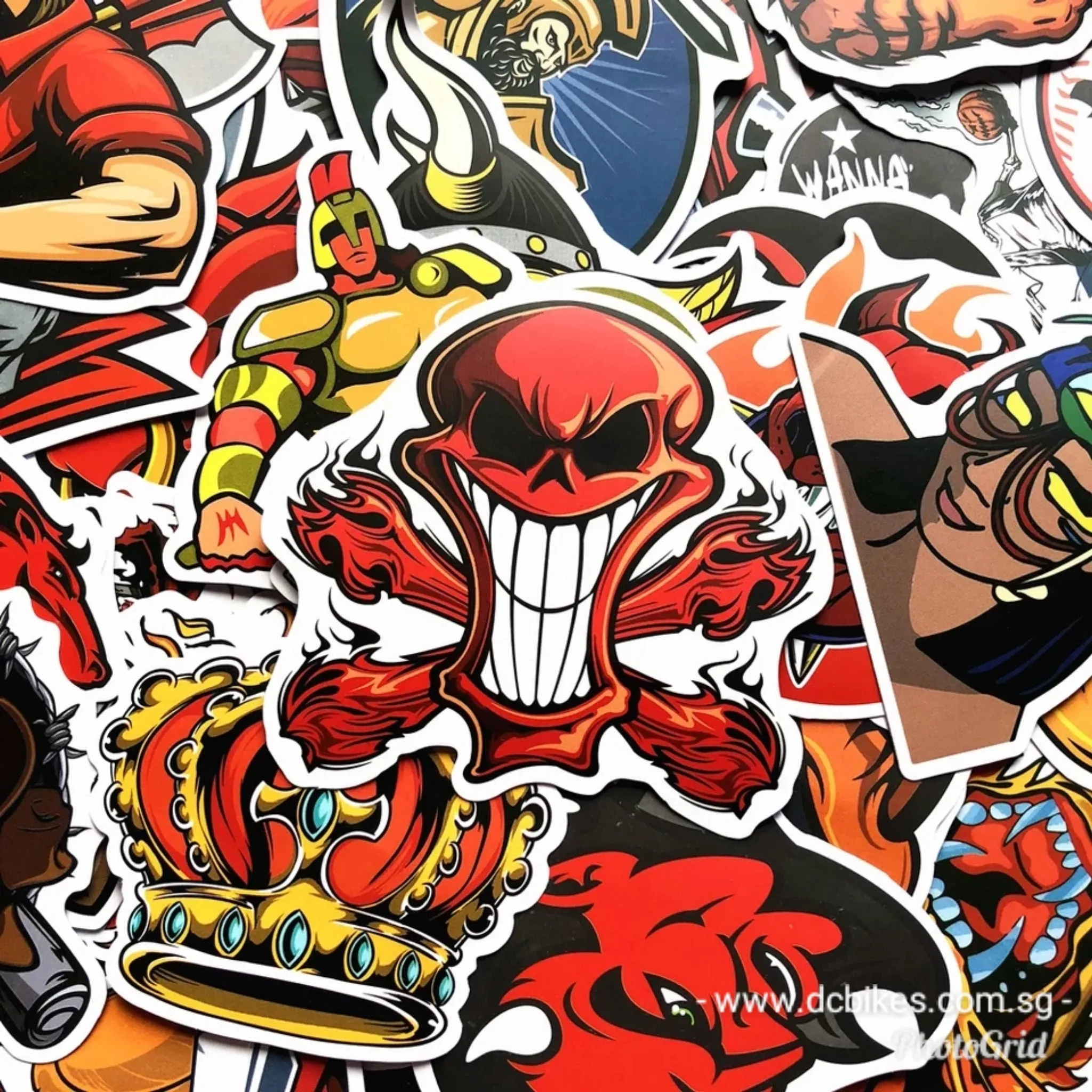 100 pieces Red Devils DIY Colour Random Sticker Bomb Decals