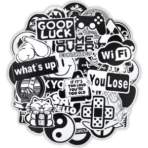 100 pieces Transparent Graffiti DIY Black and White Random Sticker Bomb Decals