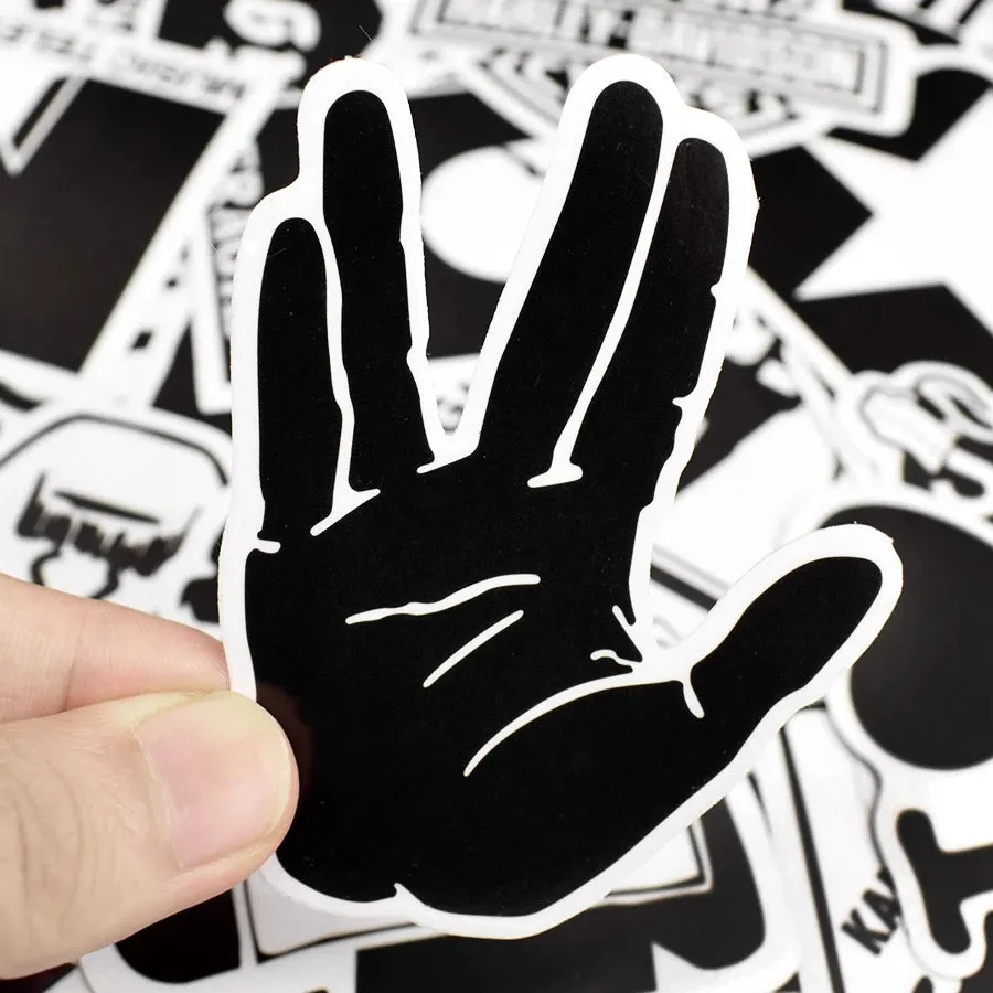 100 pieces Transparent Graffiti DIY Black and White Random Sticker Bomb Decals