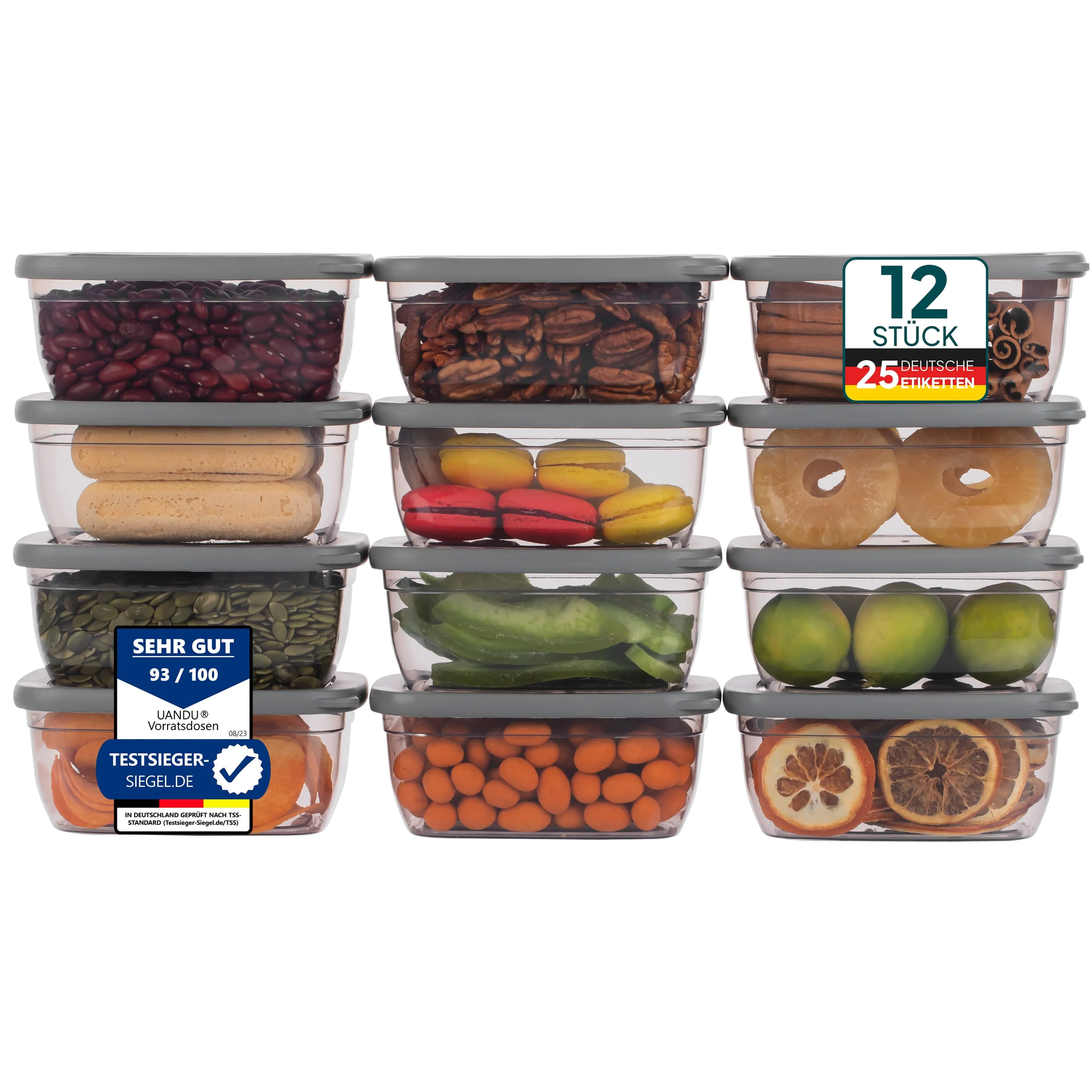 12x750 - Vorratsdosen mit Deckel