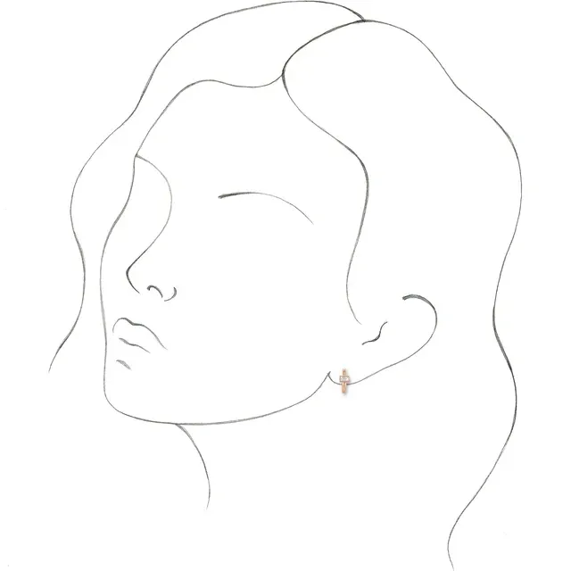 14K Rose 1/5 CTW Diamond J-Hoop Earrings