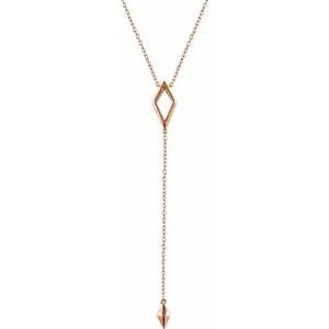 14K Rose Geometric Y 16-18" Necklace