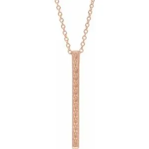 14K Rose Sculptural-Inspired Bar 24" Necklace