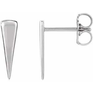 14K White 12x3.27 mm Triangle Earrings