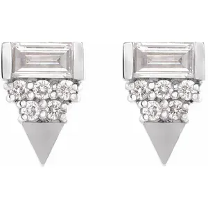 14K White 1/4 CTW Diamond Geometric Earrings