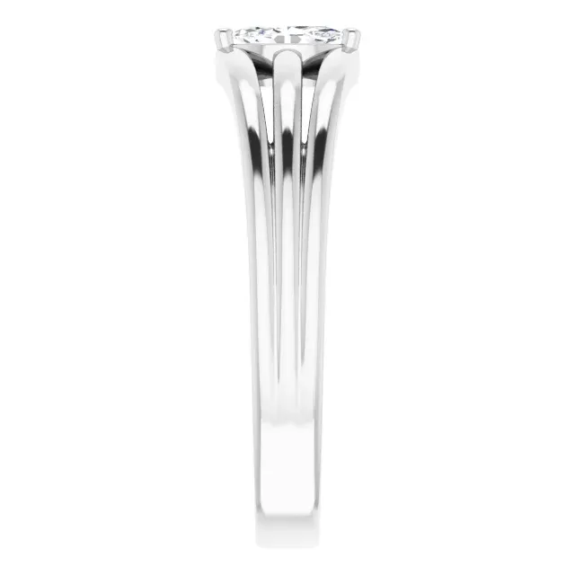14K White 1/8 CT Diamond Geometric Ring