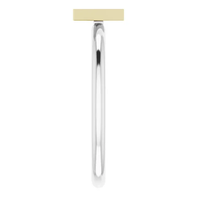 14K White & Yellow Stackable Bar Ring