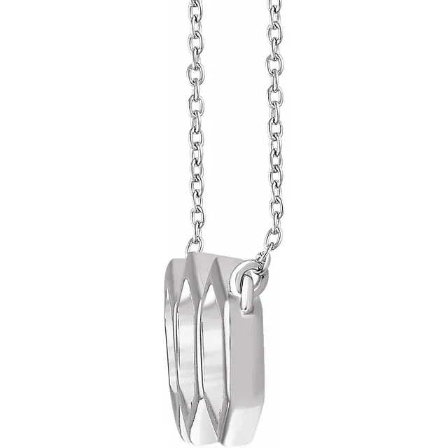 14K White Geometric 16-18" Necklace