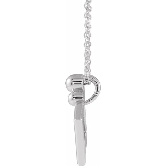 14K White Geometric 16-18" Necklace