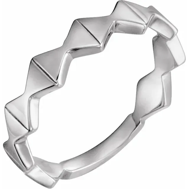 14K White Geometric Ring
