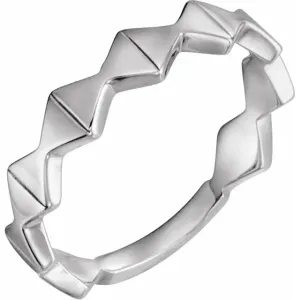 14K White Geometric Ring