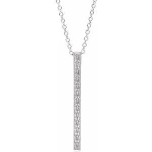 14K White Sculptural-Inspired Bar 24" Necklace