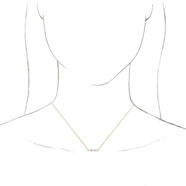 14K Yellow 1/8 CTW Diamond Bar 18" Necklace