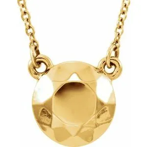 14K Yellow Faceted Design Circle 16.5" Necklace