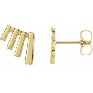 14K Yellow Fan Ear Climbers