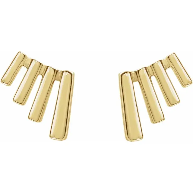 14K Yellow Fan Ear Climbers