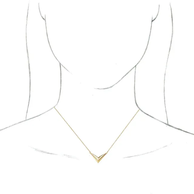 14K Yellow "V" 16-18" Necklace
