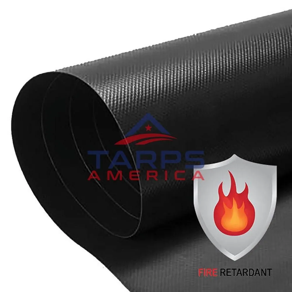 18 oz Fire Retardant Heavy Duty Black Vinyl Coated Polyester Roll by AtlasShield®