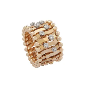 18K Yellow Gold Serafino Stretch Diamond Ring & Bracelet