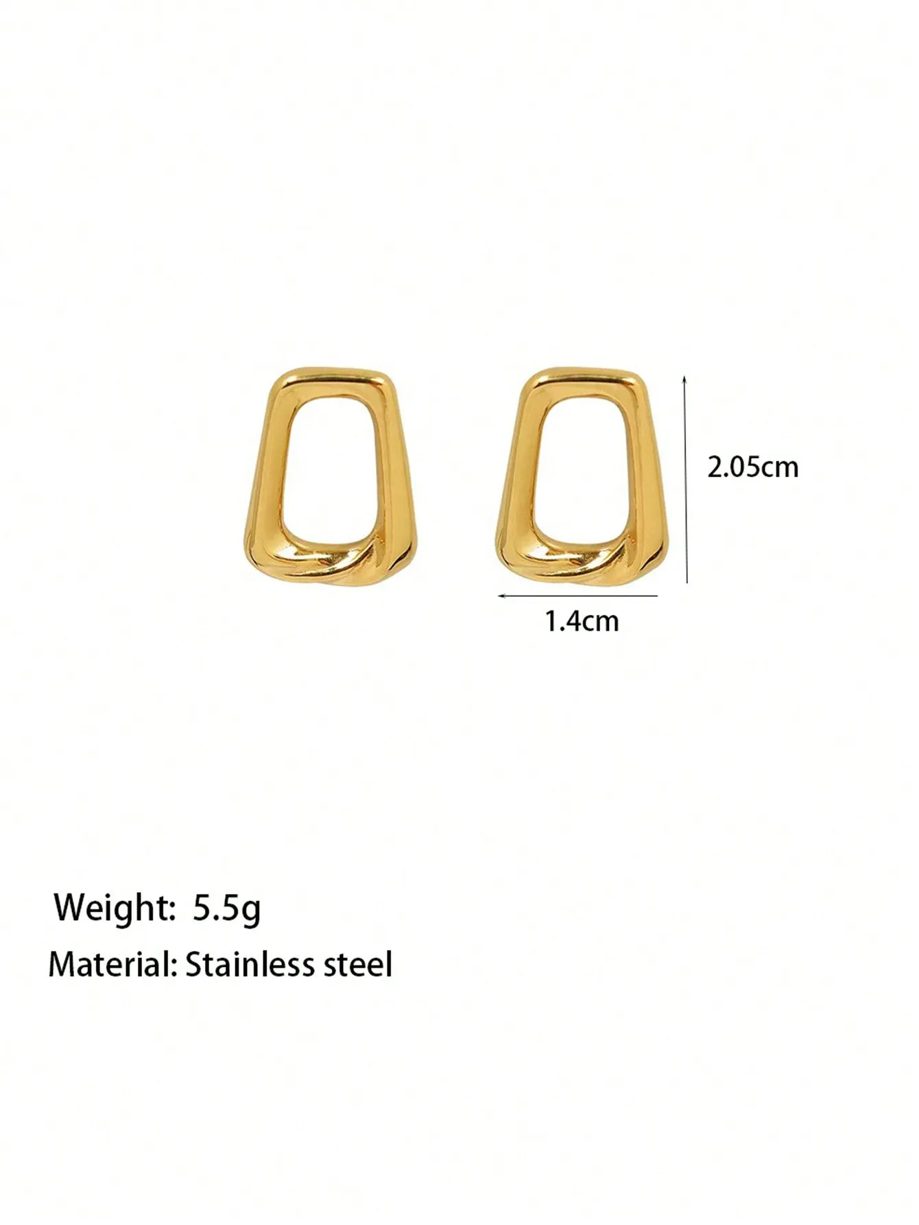 1pc  Geometric Square Collarbone Chain Necklace With Earrings
