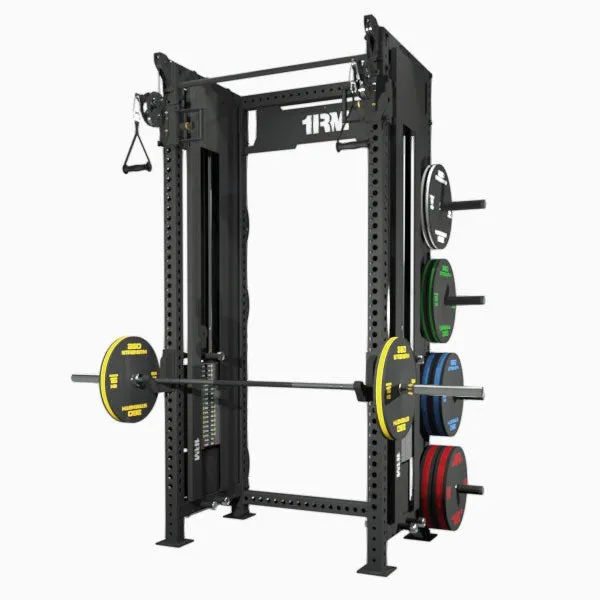 1RM Ebony Functional Trainer Rack with Plate Storage
