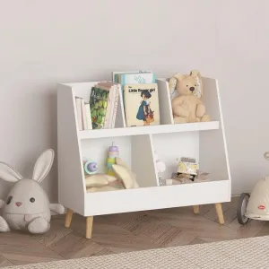 2-Tier Baby Storage Display Organizer with Legs Kids Bookshelf and Toy