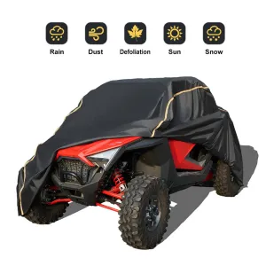 2020 KEMIMOTO UTV Cover for Polaris RZR PRO XP Utility Vehicle Storage Covers Black 210D Oxford Waterproof Material