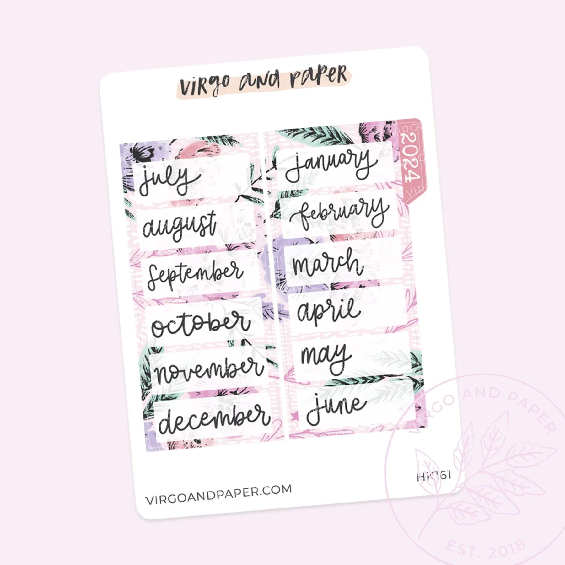 2024 H. Weeks Yearly Index Sticker Kit - Imagine Bouquet