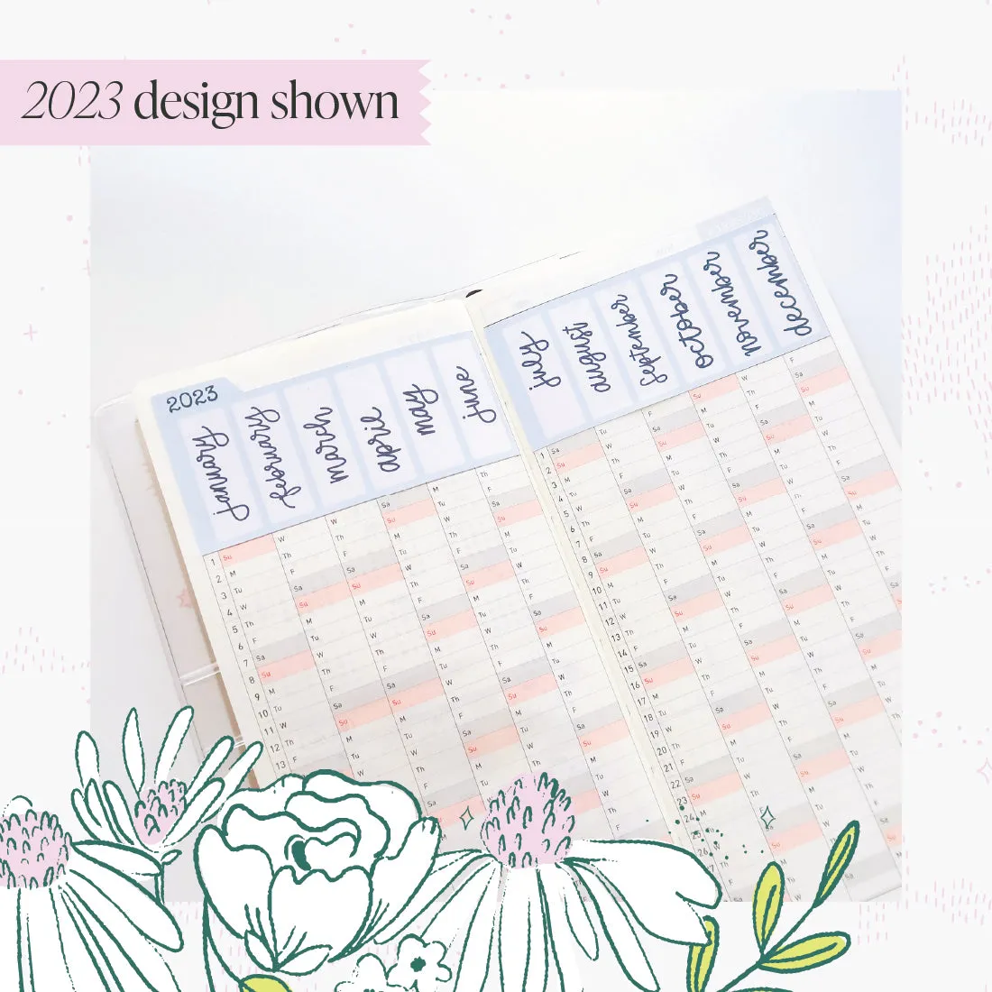 2024 H. Weeks Yearly Index Sticker Kit - Imagine Bouquet