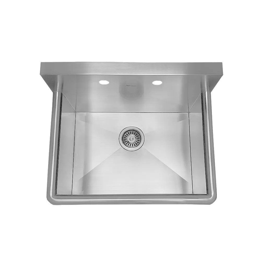 25" Noah's Collection Brushed stainless steel commercial drop-in or wall mount utility sink