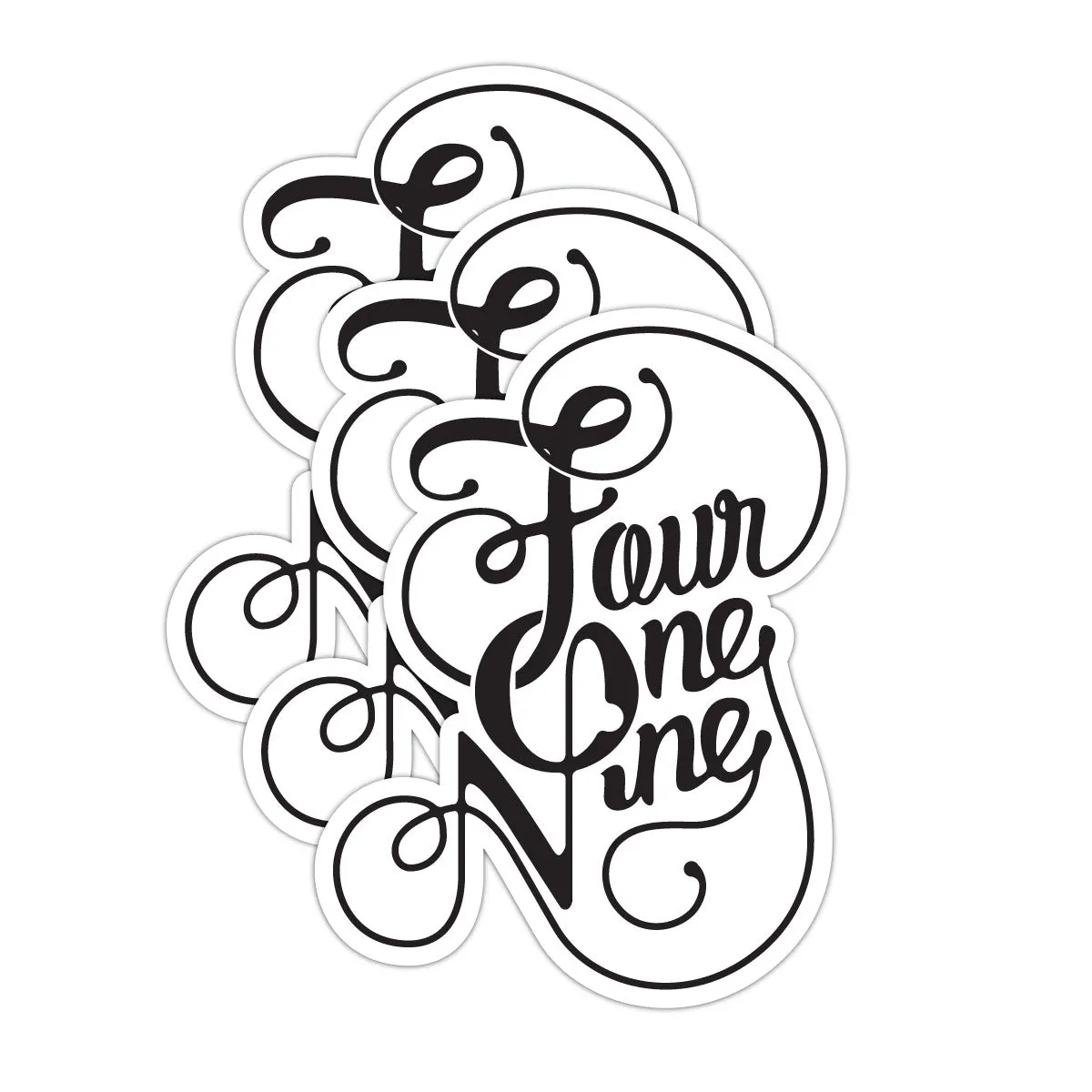 3-Pack Fancy Four One Nine Vinyl Sticker