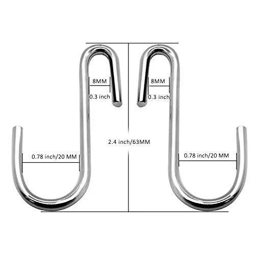 30 Pack Agilenano Heavy Duty S Hooks Pan Pot Holder Rack Hooks Hanging Hangers S Shaped Hooks for Kitchenware Pots Utensils Clothes Bags Towels Plants