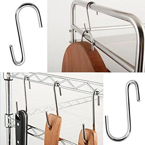 30 Pack Agilenano Heavy Duty S Hooks Pan Pot Holder Rack Hooks Hanging Hangers S Shaped Hooks for Kitchenware Pots Utensils Clothes Bags Towels Plants