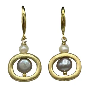349-GRAY-G | THE MOD EARRINGS (GRAY ON GOLD)