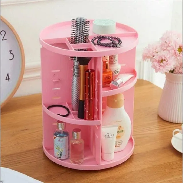 360-degree Rotating Makeup Organizer Box Brush Holder
