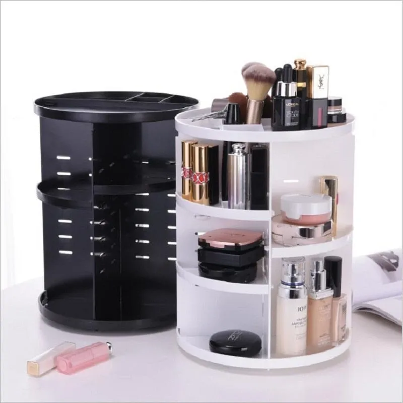 360-degree Rotating Makeup Organizer Box Brush Holder