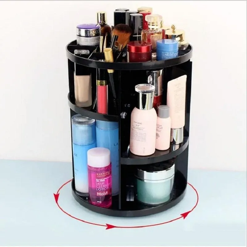 360-degree Rotating Makeup Organizer Box Brush Holder