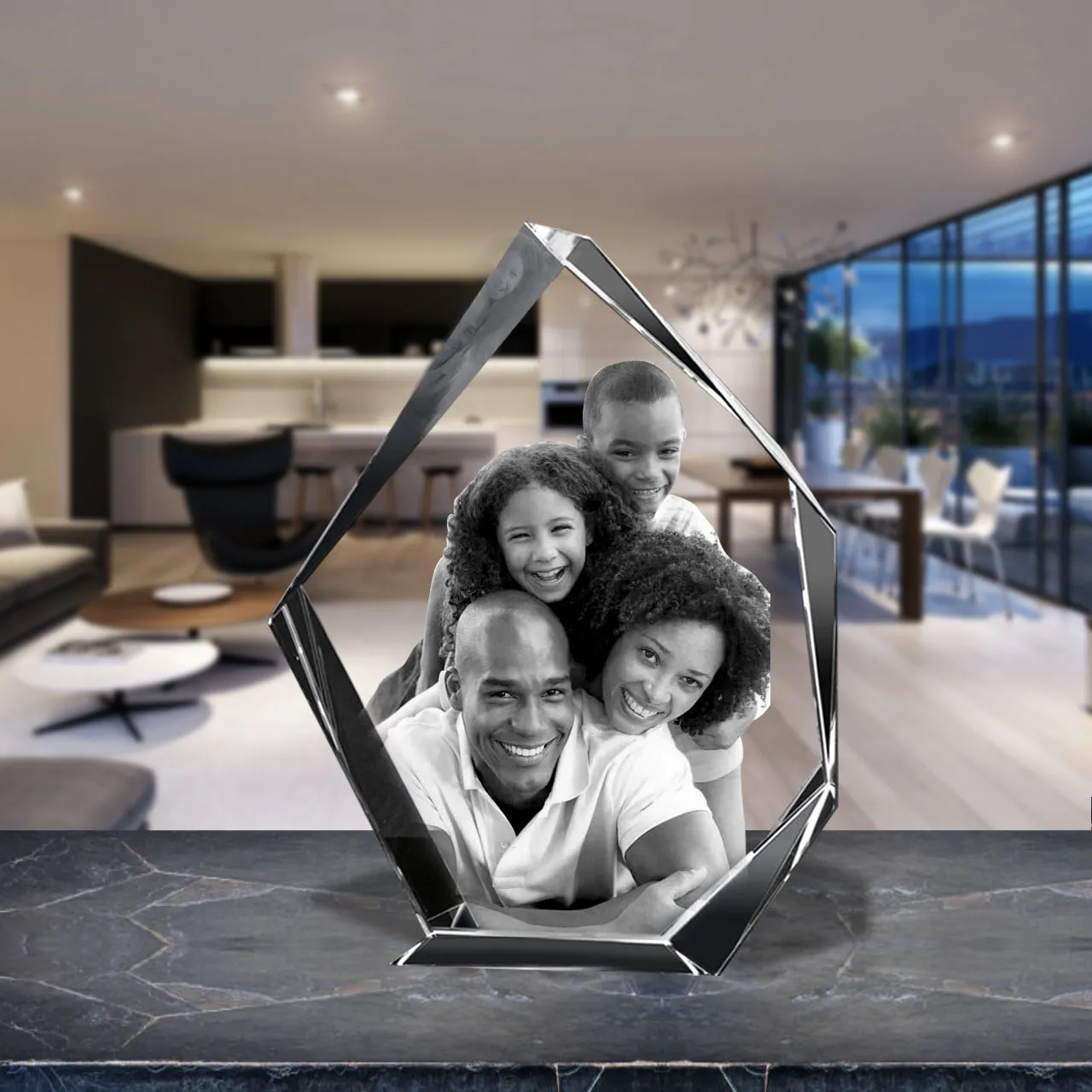 3D Crystal Laser Engraved Large Iceberg, Laser Engraved with Your Photo, Personalized Photo Gift, 3D Laser Engraved Etched Crystal - 1 Person