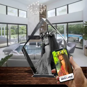 3D Crystal Laser Engraved Large Iceberg, Laser Engraved with Your Photo, Personalized Photo Gift, 3D Laser Engraved Etched Crystal - 1 Person