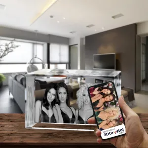 3D Crystal Laser Engraved XXLarge Brick, Laser Engraved with Your Photo, Personalized Photo Gift, 3D Laser Engraved Etched Crystal - 4 People