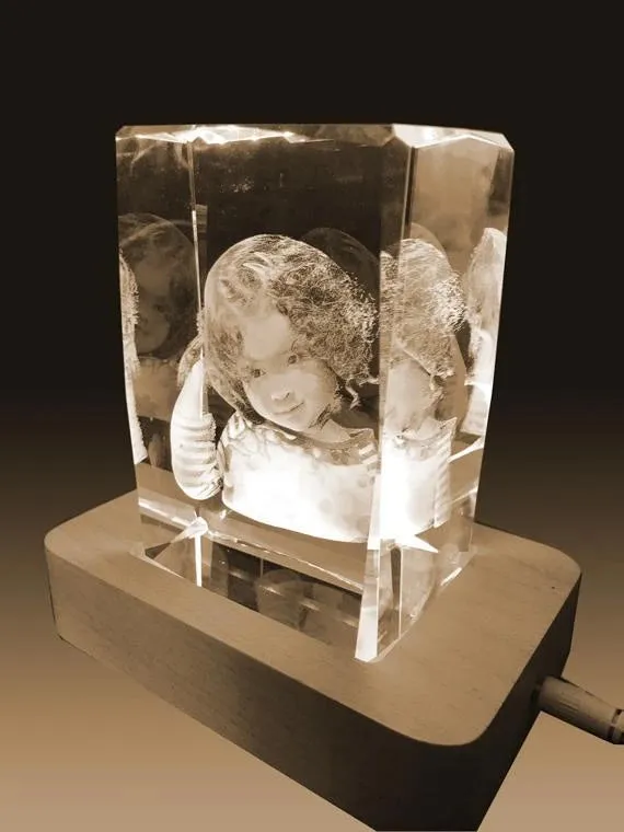 3D Crystal Laser Engraved XXLarge Tower, Laser Engraved with Your Photo, Personalized Photo Gift, 3D Laser Engraved Etched Crystal - 1 Person