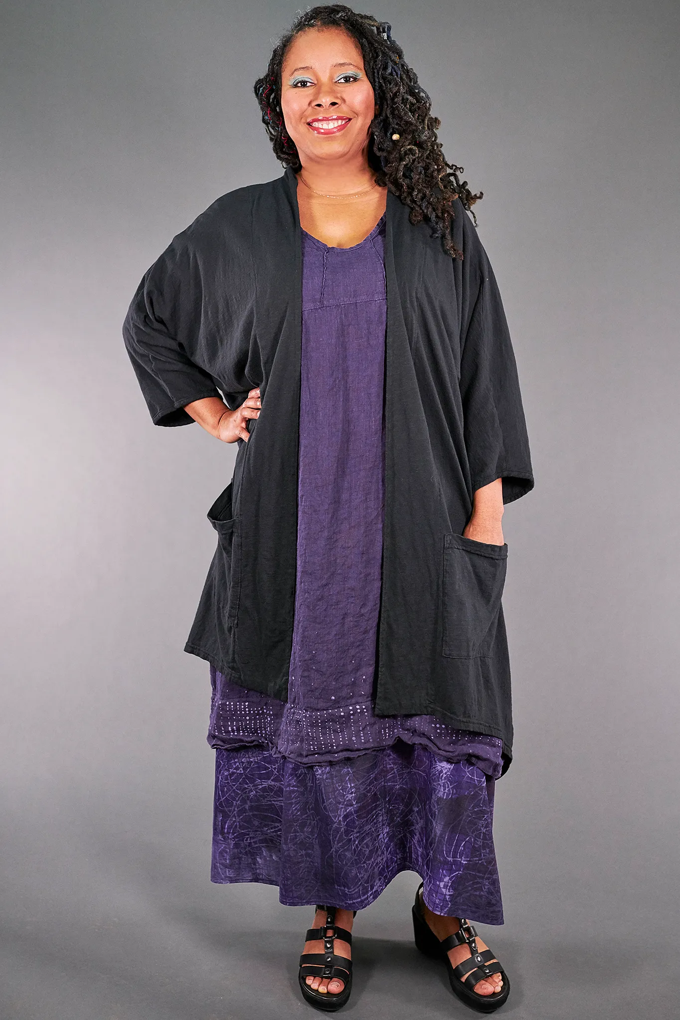 5243 Art Kimono Magpie Black-P