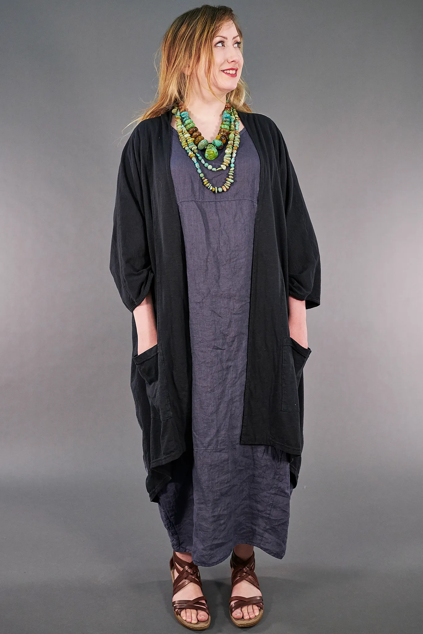 5243 Art Kimono Magpie Black-P