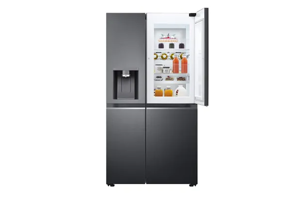 611L Nett Side by Side Fridge with Plumbed Water & Ice - Matte Black GC-J257SQKS