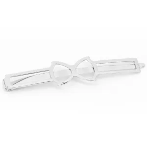 66*9mm Imitation Rhodium Geometric bow-knot word folder, hair clips base,Bobby Pin Base,Metal,20pcs/lot